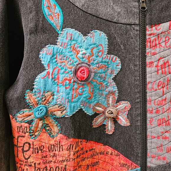 Leopards & Roses zip-up jacket. SIZE - Small - Picture 2 of 4